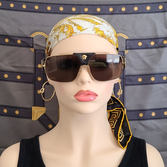 💯% GENUINE VERSACE UNISEX LOGO FRAME SUNGLASSES - Picture 15 of 16